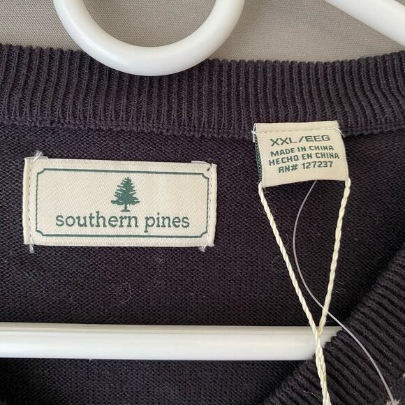 ❤️ Southern pines sz XXL knit V-neck sweater NWT‎ - Picture 2 of 8